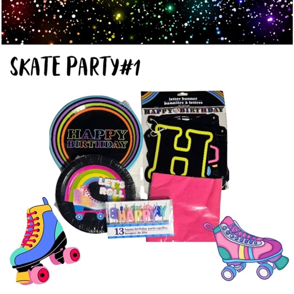 Girls Roller Skate Party Supplies, Skate Party #1